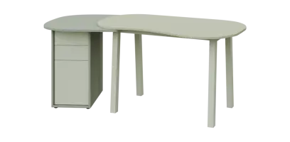 RGY 02 L stůl kancelářský, levý, masivní dřevěná podnož, deska 18 mm, široký 1820 mm, vodní